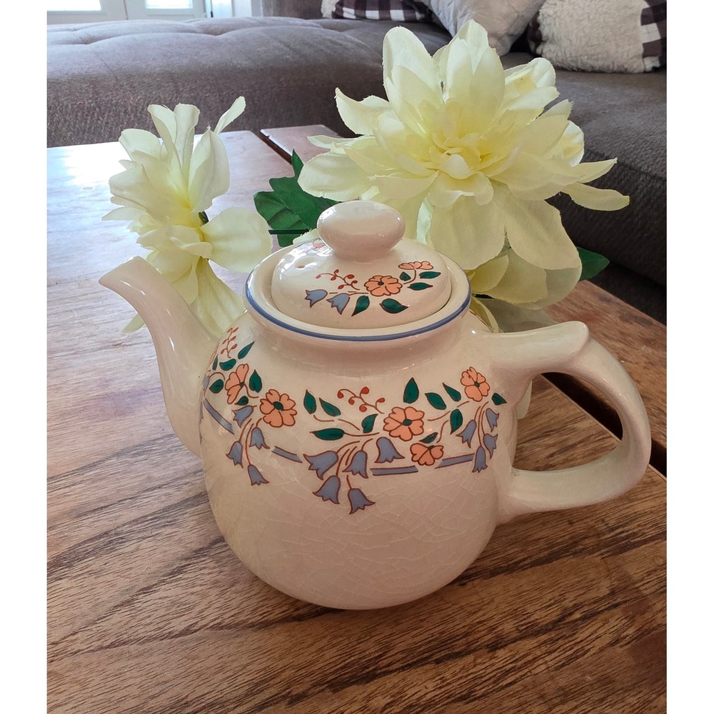 Vintage 1980s Wade England "Floral Rhapsody" Small Teapot - Cottagecore